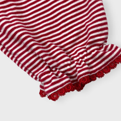 STRIPED RUFFLE PANTS - 6M