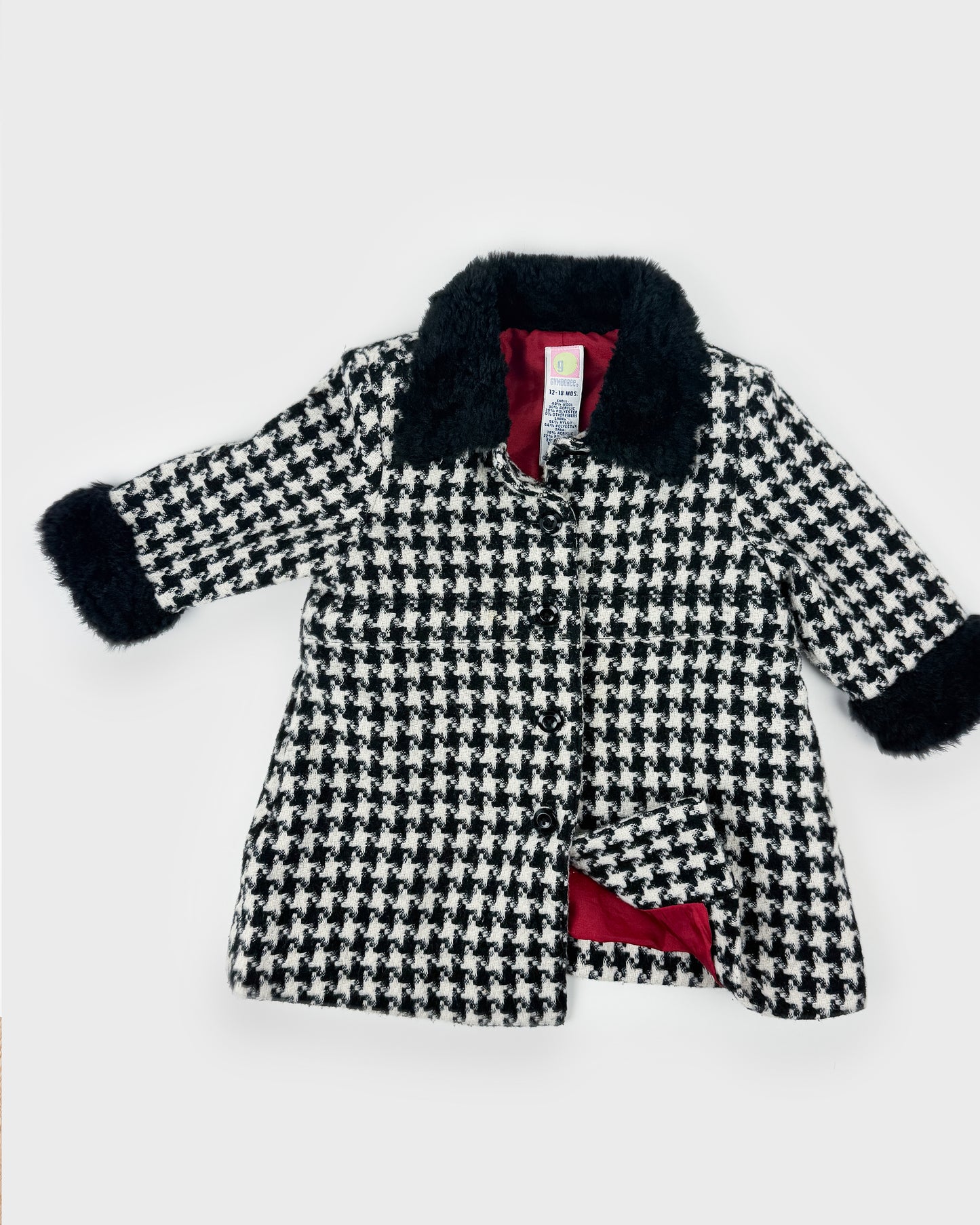 VINTAGE GYMBOREE HOUNDSTOOTH COAT - 18M