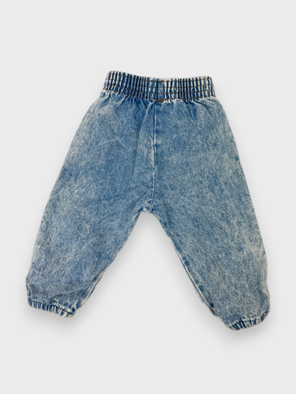 VINTAGE ACID-WASH PANTS + STRIPE TOP SET - 12M