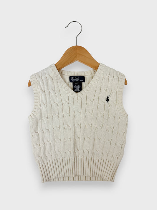 CABLE KNIT SWEATER VEST - 2T