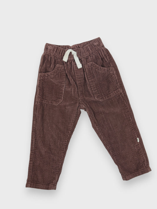 ORGANIC BROWN CORDUROY PANTS - 18M