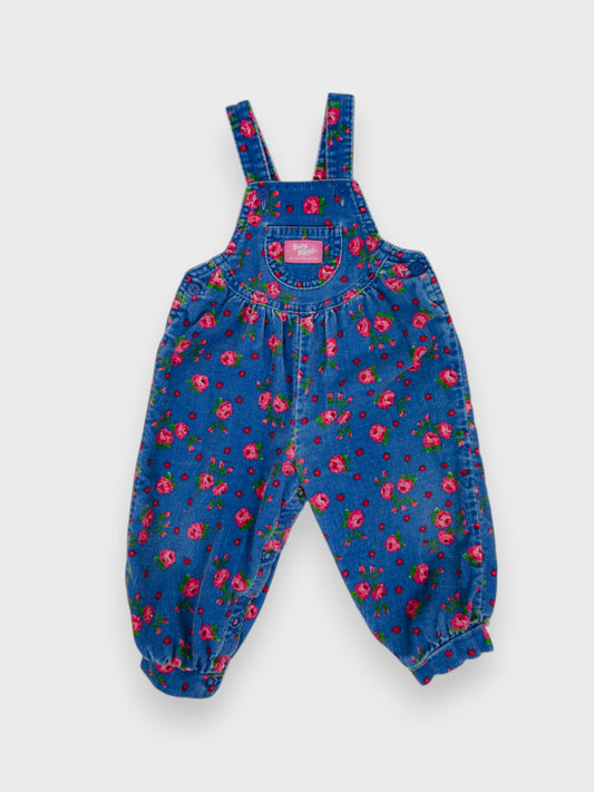 VINTAGE FLORAL OSH KOSH OVERALLS - 24M