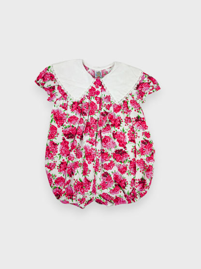 VINTAGE FLOWER BUBBLE ROMPER - 2T