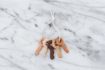 HANDMADE WOODEN KEY TEETHER